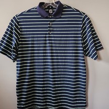 Footjoy Polo Golf Men's Size Large Blue Green Stripes