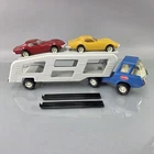 Vintage Tonka 18" Transport Carrier Tractor Trailer & Corvettes Pressed Steel