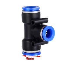 8mm Push Fit Equal Tee Spray Fitting Compatible with 8mm Tubing Systems