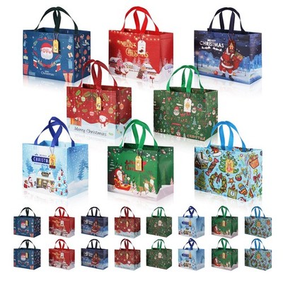 16 PCS Christmas Gift Bags With Tags Medium 12.8x9.8x6.7 Inch Wrap Totes