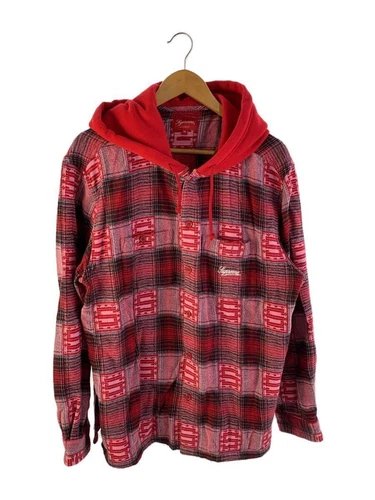 Felpa Supreme con cappuccio XL cotone rosso check usata