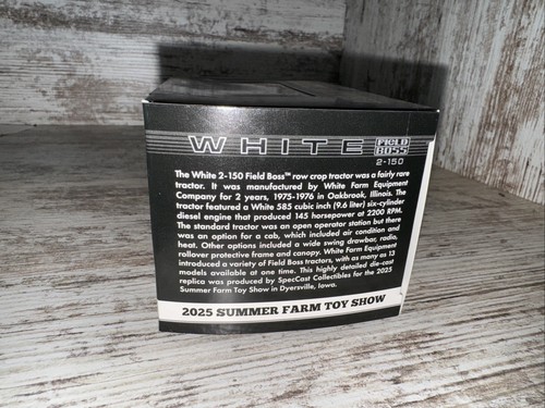 1/64 White 2-150 Tractor Rear Dual 2025 Summer Farm Toy Show Spec-Cast - Picture 6 of 10