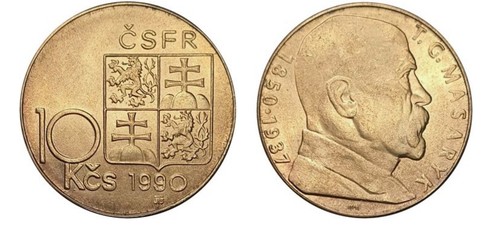 1990 Czechoslovakia 10 Korun Commemorative Coin- Thomas G. Masaryk