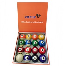 Billiard Balls 2-1/4 Regulation Size Set 16 Resin Pool Balls 6 Oz Weight New