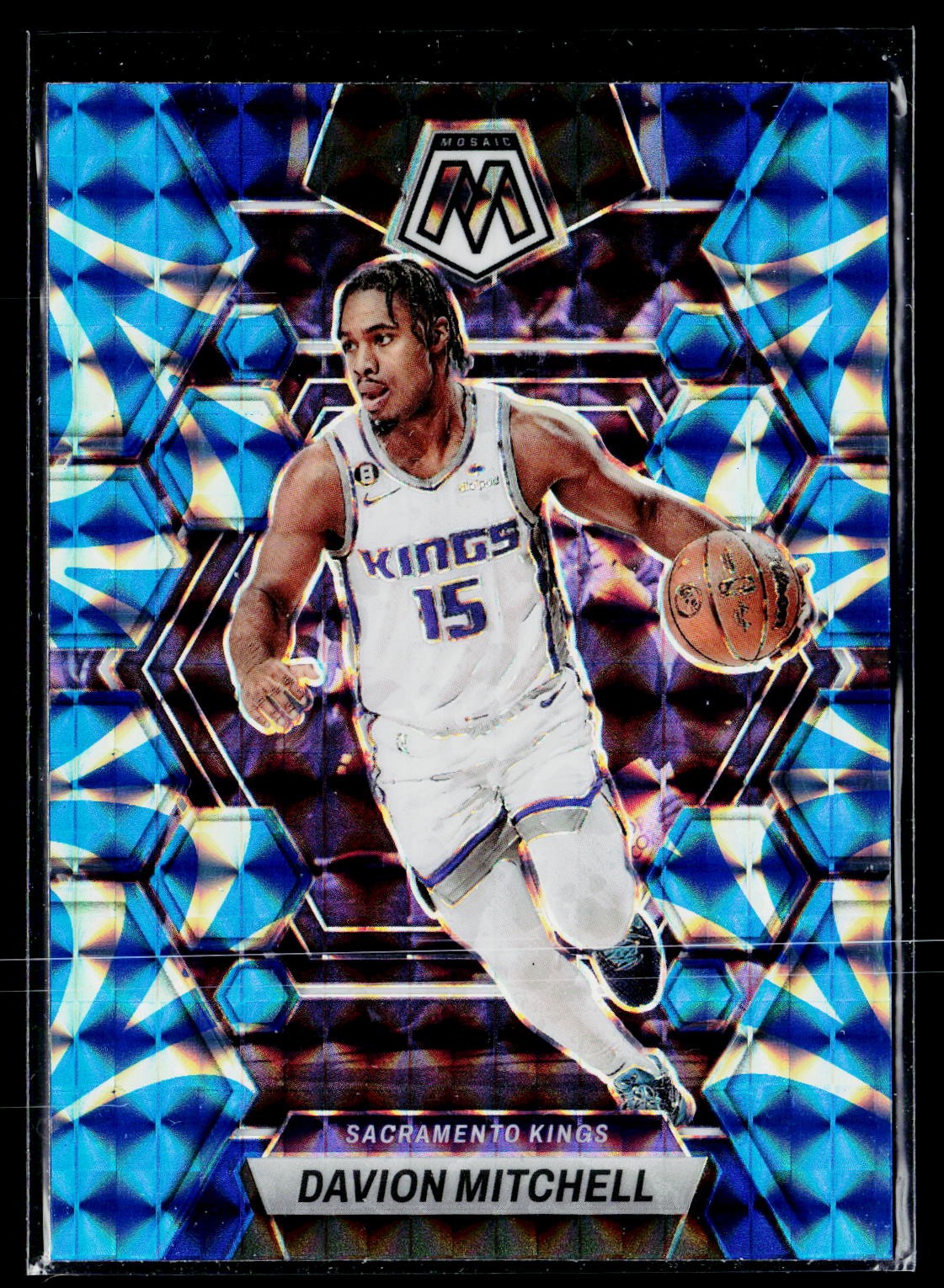 Davion Mitchell 2022-23 Panini Mosaic #198 Reactive Blue