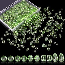 NIUBIER Crystal Beads, 600 Pcs Glass Assorted Beads for Small, green