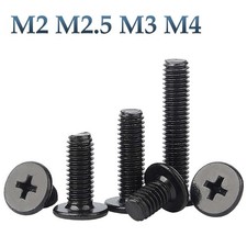 M2 M2.5 M3 M4 Laptop Notebook Black Zinc Phillips Wafer Head Machine Screws CM