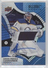 2021-22 Allure Rookies Blue Line Jersey 58/75 Ukko-Pekka Luukkonen #122 Auto 7o3
