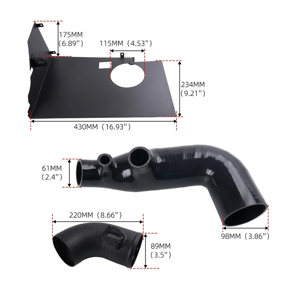 Cold Air Intake System w/ Filter For 2019-2025 BMW 320i 330i G20 B48 2.0L Engine - Image 4 of 4