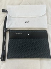 Montblanc Black Embossed Leather M Gram 4810 Medium Pouch. W/cert. excellent