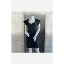 Black Niki Cocktail Bodycon Evening Dress Laced Medium