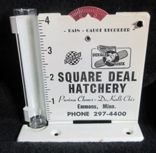 Vintage Dekalb Chix Flying Winged Corn Advertising Rain Gauge Emmons Mn Purina