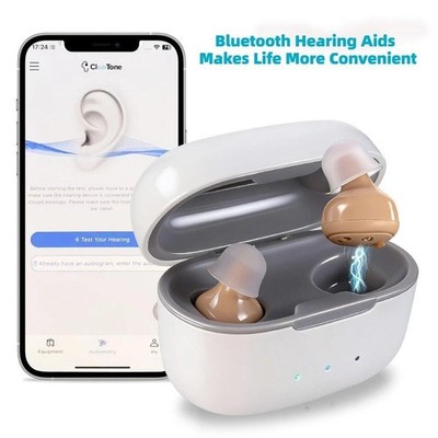 Bluetooth Rechargeable Hearing Aids For Seniors With Noise Cancelling Hearing