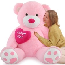 Giant Teddy Bear Stuffed Animal 52" - Big, Plush Teddy Bear with Heart for Ki...