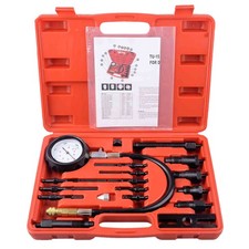 Diesel Engine Compression Pressure Tester Kit Injector Glowplug Valves PistonSet