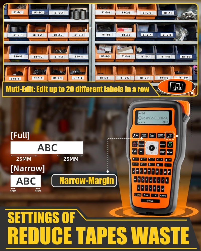 Heat Shrink Waterproof Label Maker Machine with Tape - Durable Wire & Cable Labels