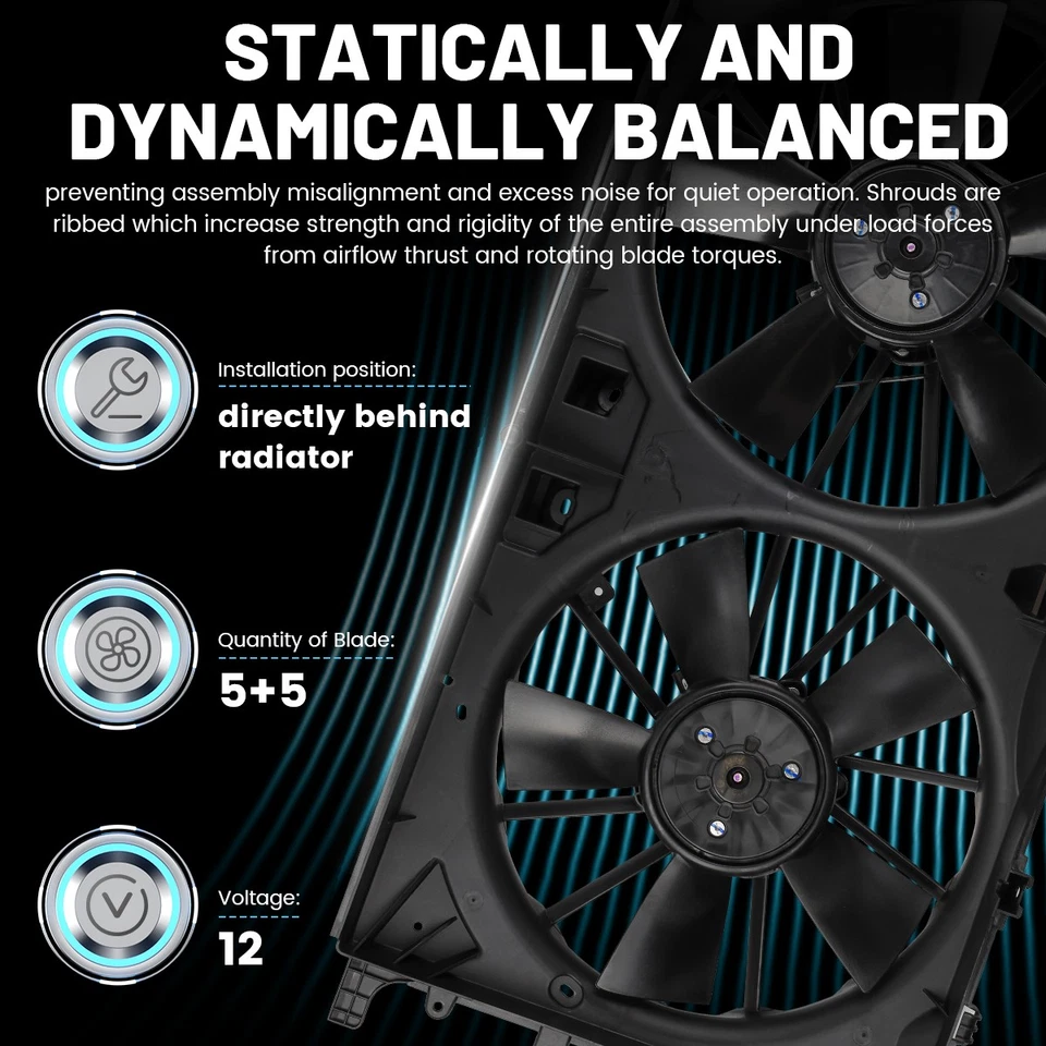 Radiator Cooling Fan for Ford F-150 2016-2022 Lincoln Navigator 2018-2021 3.5L Foto 4 de 4