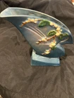 vintage Roseville pottery cornucopia vase,