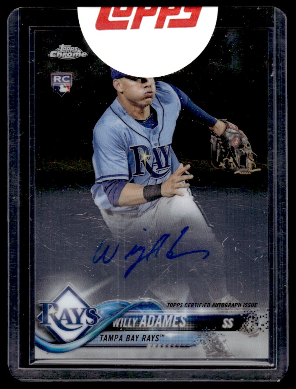 2018 Topps Chrome Rookie Autographs Willy Adames RC Auto Tampa Bay Rays #RA-WA