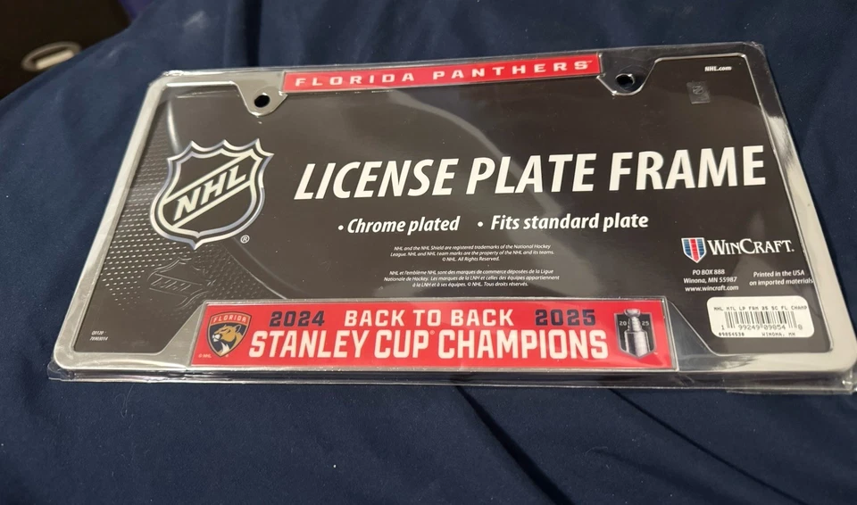 Florida Panthers 2024-2025 Stanley Cup Back To Back Champs License Plate Frame - Image 2 of 2