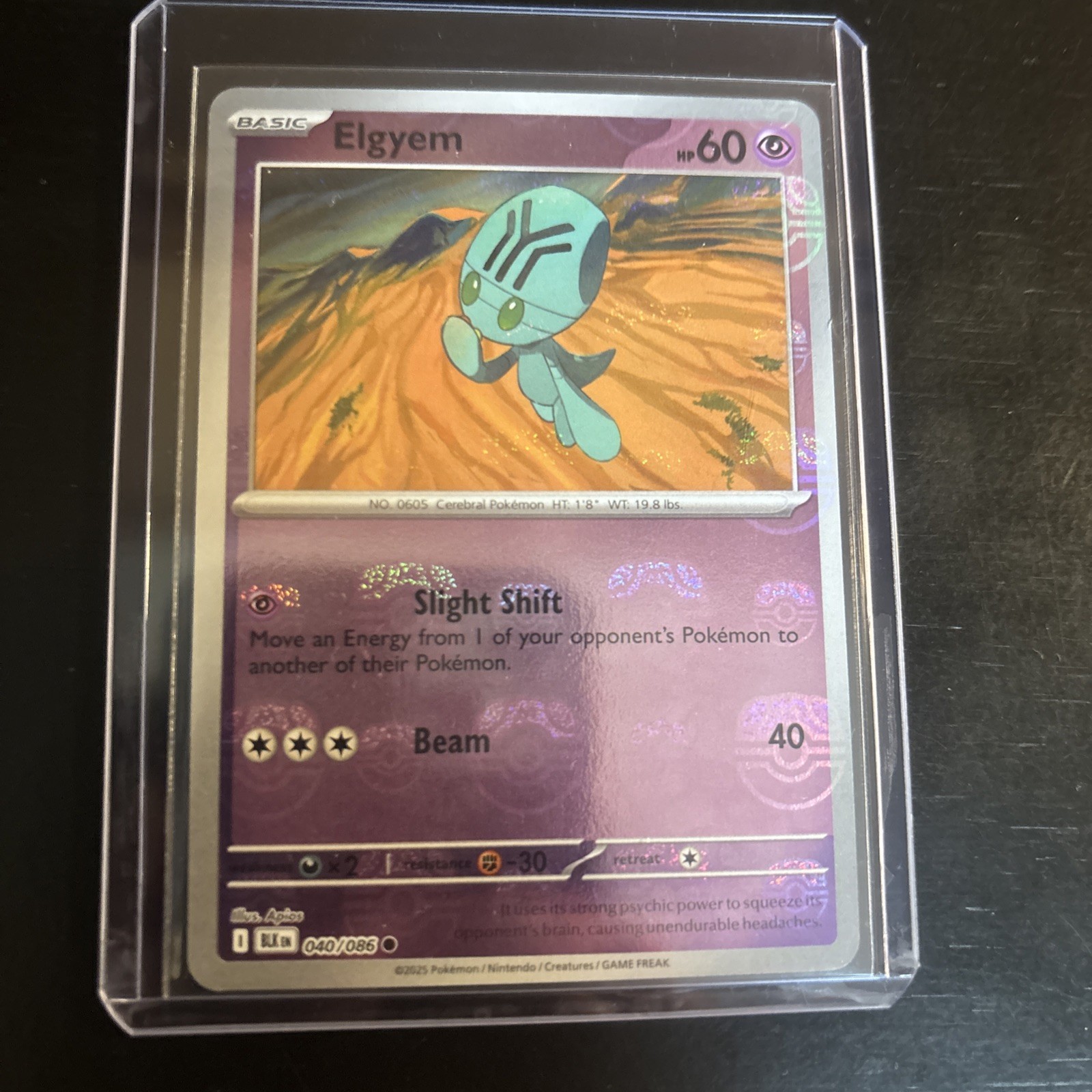 Pokémon Elgyem 040/086 Master Ball Pattern Black Bolt English NM