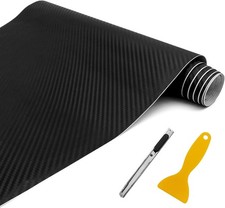 3D Matte Twill Carbon Fiber Car Vinyl Wrap, 12 x 60 12 x 60 inches, Black