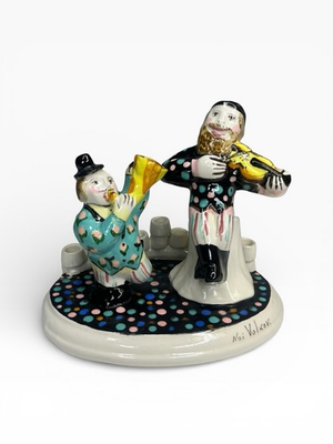 #ad #ad Noi Volkov Hanukkah Menorah Ceramic Art Pottery Fiddler Roof Musician *READ* $92.50