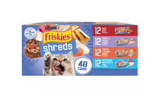 2x Friskies Shreds Variety Pack Beef Turkey Salmon Tuna Wet Cat Food 5.5oz 48ct