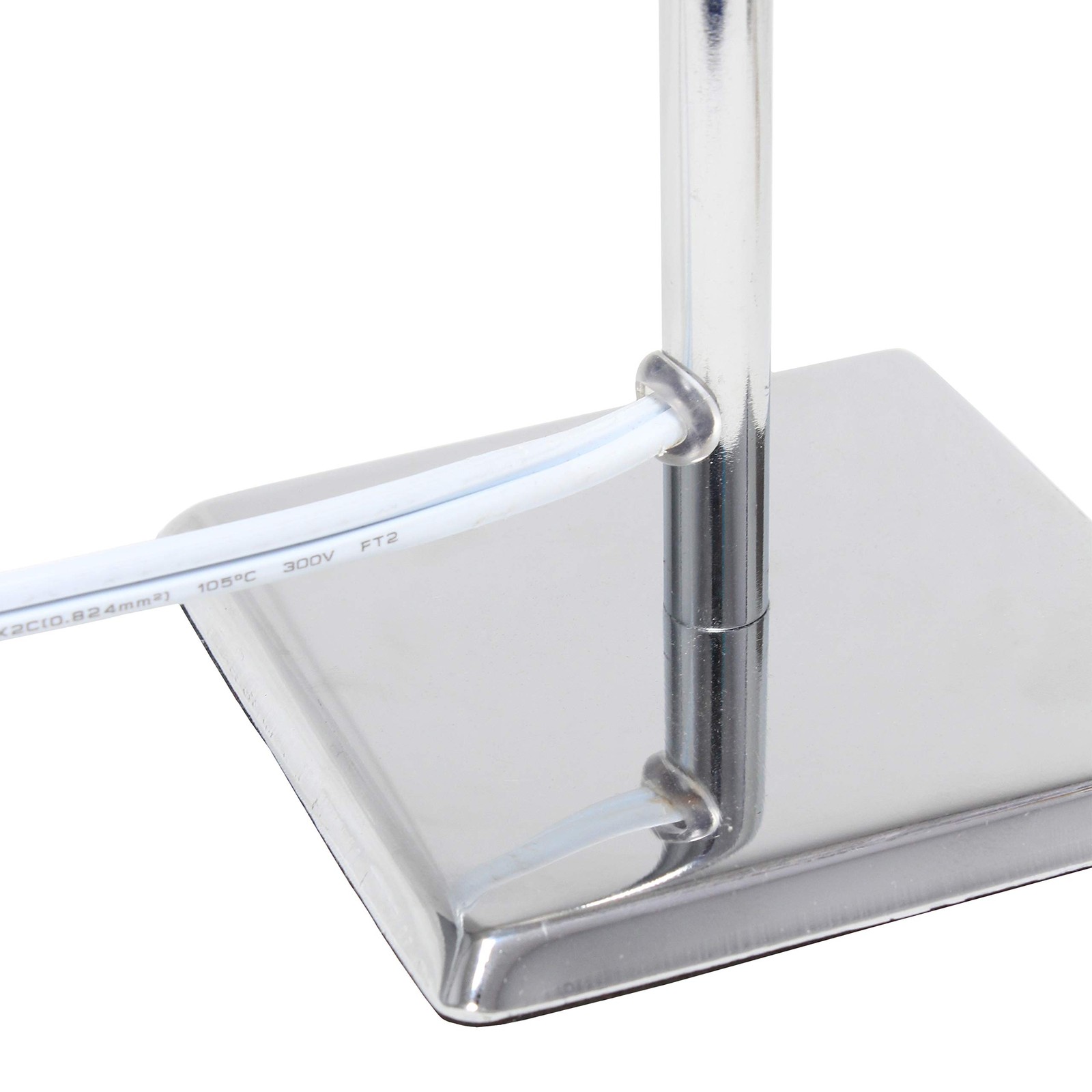 LT2062-PRP Mini Chrome Squared Empire Fabric Shade Table Lamp, Purple