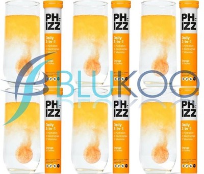Phizz 3in1 Hydration Elektrolyte Vitamine Orange - 20 Tabs (6er Pack)