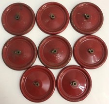 A.C. Gilbert Erector "GV" Red Painted Steel Disc Wheels Set of 8