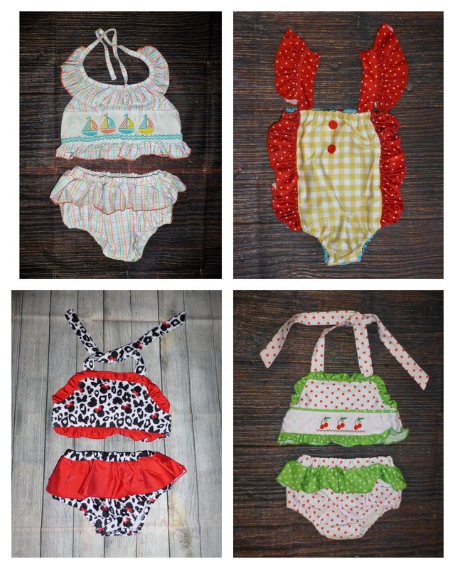 NEW Boutique Girls Ruffle Swimsuit Lot Size 6-7