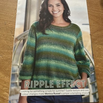 Monica Russell Strickmuster Ripple Effekt Pullover Pulli DK lässig bequem