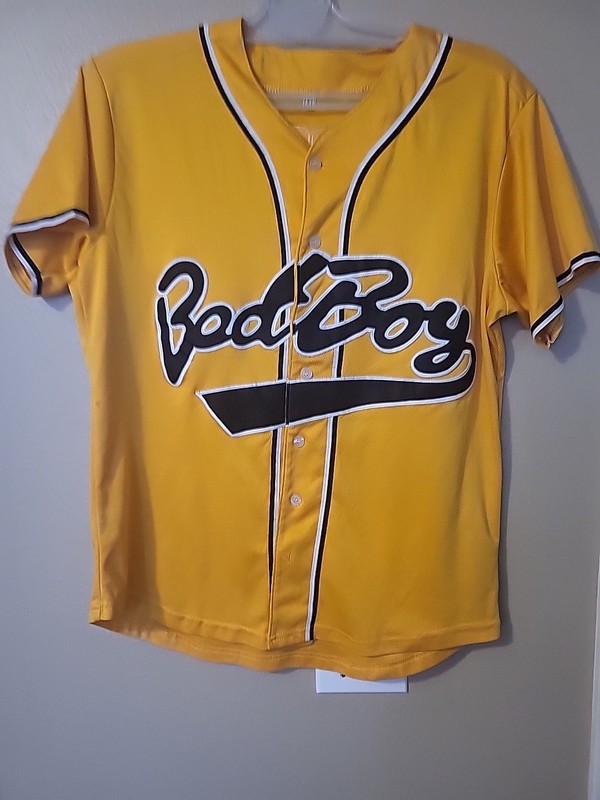 Bad Boy Biggie Smalls Jersey Mens Small Yellow #10 Baseball Notorious BIG Stitch