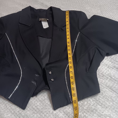 Vintage Western Collection Black Denim W/Rhinestones Jacket Size L Made In USA - Picture 9 of 15