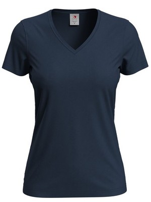 STEDMAN T-Shirt CLASSIC-T V-NECK Damen aus Jersey Kurzarm BLUE MIDNIGHT