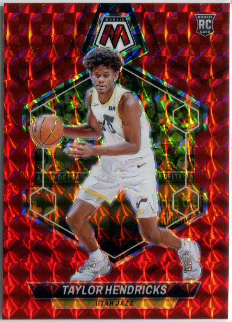 TAYLOR HENDRICKS 2023-24 Panini Mosaic RED PRIZM RC #221