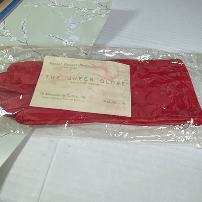 VTG Red leather gloves Madrid Manuel Pascual Moran glove maker