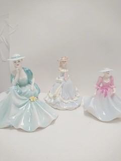 3 Coalport Ladies Figurines Hayley Garden Party Just for You Bundle Collectible