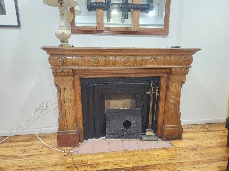 Antique Wooden Fireplace Mantle from a NYC Brownstone (well preserved)