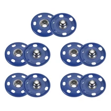5 Set Sew-on Snap Buttons 25mm Metal Snap Fastener Buttons, Sapphire Blue
