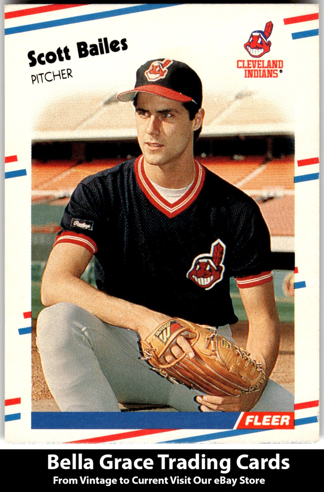 1988 Fleer Scott Bailes #600 Cleveland Indians MLB Baseball