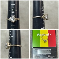 Vintage Sterling Silver 925 Cubic Zirconia Ring Size 8.75