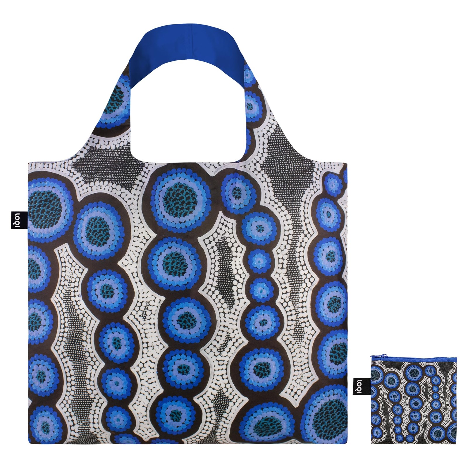 LOQI Kirsten Nangala Egan - Water Dreaming Blue Recycled Bag 3190₽