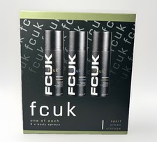 FCUK One Of Each 3 x 200 ml Body Spray Vintage Urban Sport Brand New Gift Set ✅