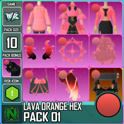 World Zero WZ - 10 PACK - LAVA ORANGE HEX - PACK 01  - PACKBONUS: HORSE