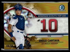 Diego Cartaya 2023 Bowman Scouts’ Top 100 Gold Refractor /50 #BTP-10 Los Angeles