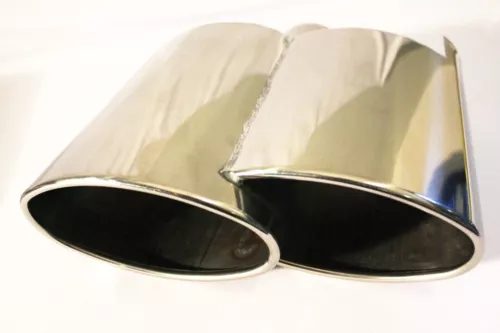 Universal Edelstahl Oval Slash Cut Endrohr R H Seite Rechts Blende