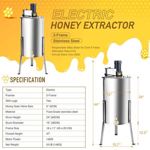 Langstroth Beehive Bee House 2/3/4/5 Box Kit & Honey Extractor Manual Electric - Picture 26 of 61