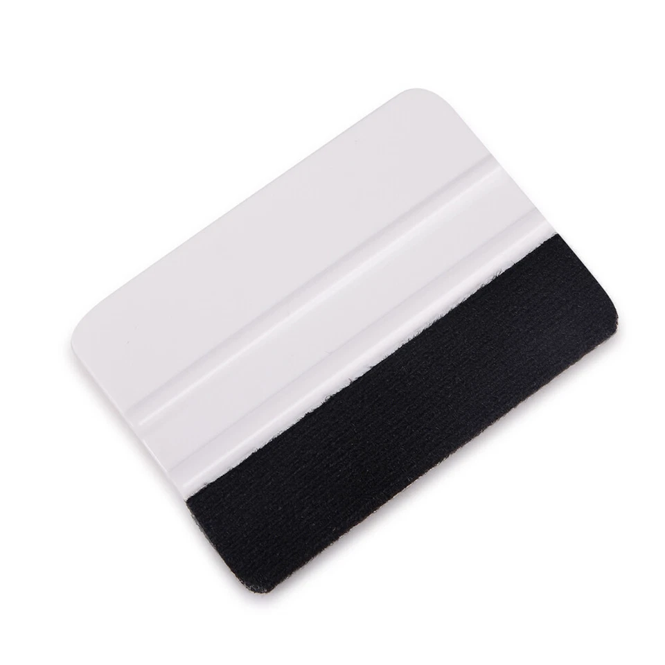 100 Pcs Carbon Fiber Flexible Felt Squeegee w/ Felt Edge, Vinyl Wrap 4" Scraper - Image 2 of 4